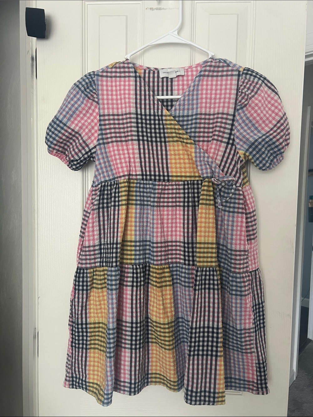 Kids Plaid Wrap-Front Dress